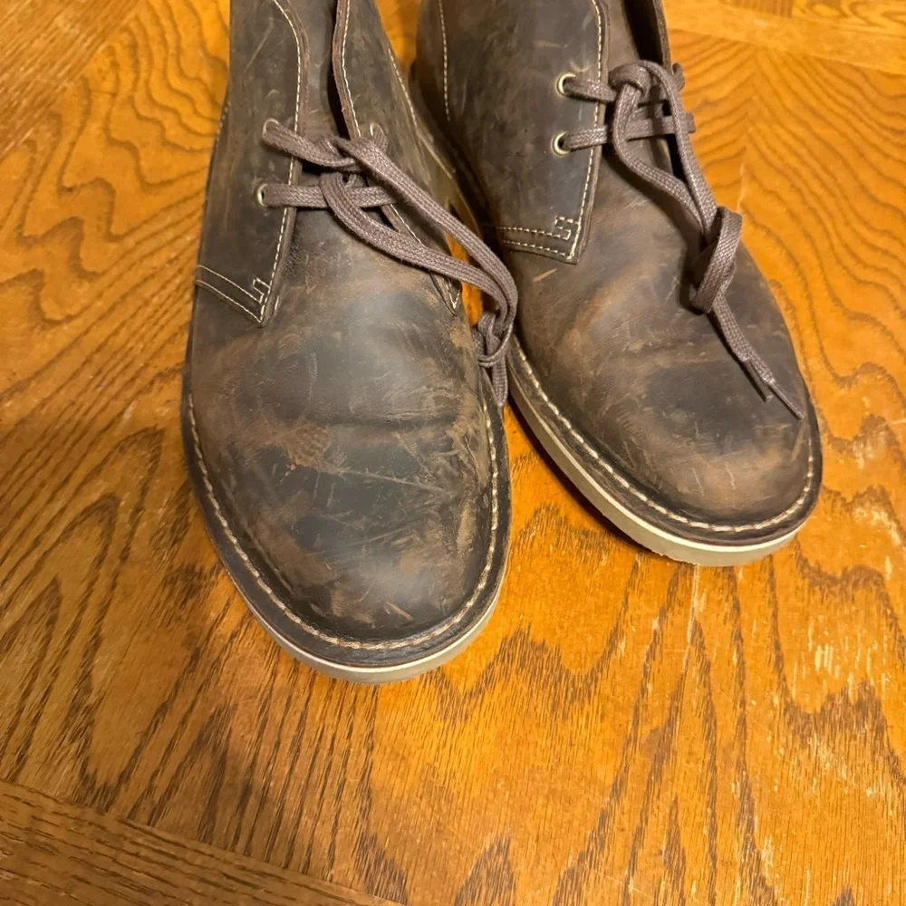 Clarks Men's Heritage Stitch Down Chukka Boots in Brown Sz 10.5 Leather Upper